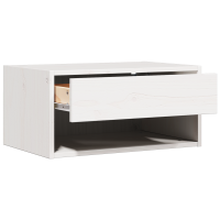 Produktbild för Sängbord med låda 2 pcs Vit 50 x 32,5 x 24 cm Massiv furu