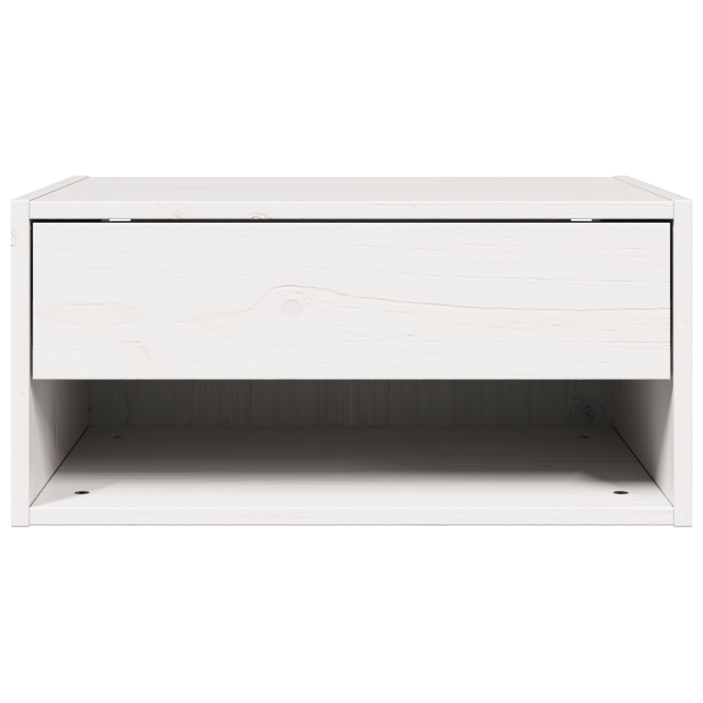 Produktbild för Sängbord med låda 2 pcs Vit 50 x 32,5 x 24 cm Massiv furu