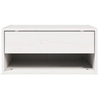 Produktbild för Sängbord med låda 2 pcs Vit 50 x 32,5 x 24 cm Massiv furu