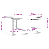 Produktbild för Sängbord med låda Vaxbrun 50 x 32,5 x 24 cm Massiv furu