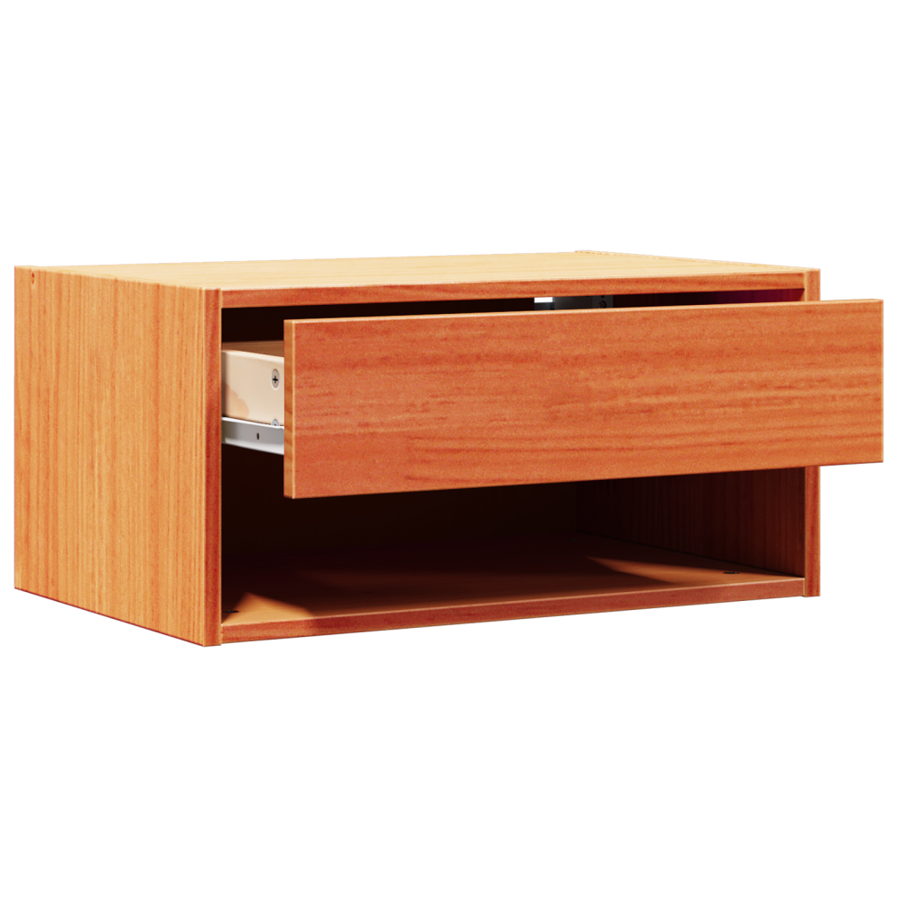 Produktbild för Sängbord med låda Vaxbrun 50 x 32,5 x 24 cm Massiv furu
