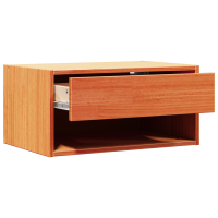 Produktbild för Sängbord med låda Vaxbrun 50 x 32,5 x 24 cm Massiv furu
