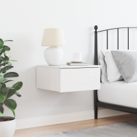 Produktbild för Sängbord med låda Vit 37 x 35 x 18,5 cm Massiv furu