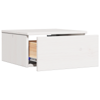 Produktbild för Sängbord med låda Vit 37 x 35 x 18,5 cm Massiv furu