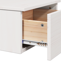Produktbild för Sängbord med låda Vit 37 x 35 x 18,5 cm Massiv furu