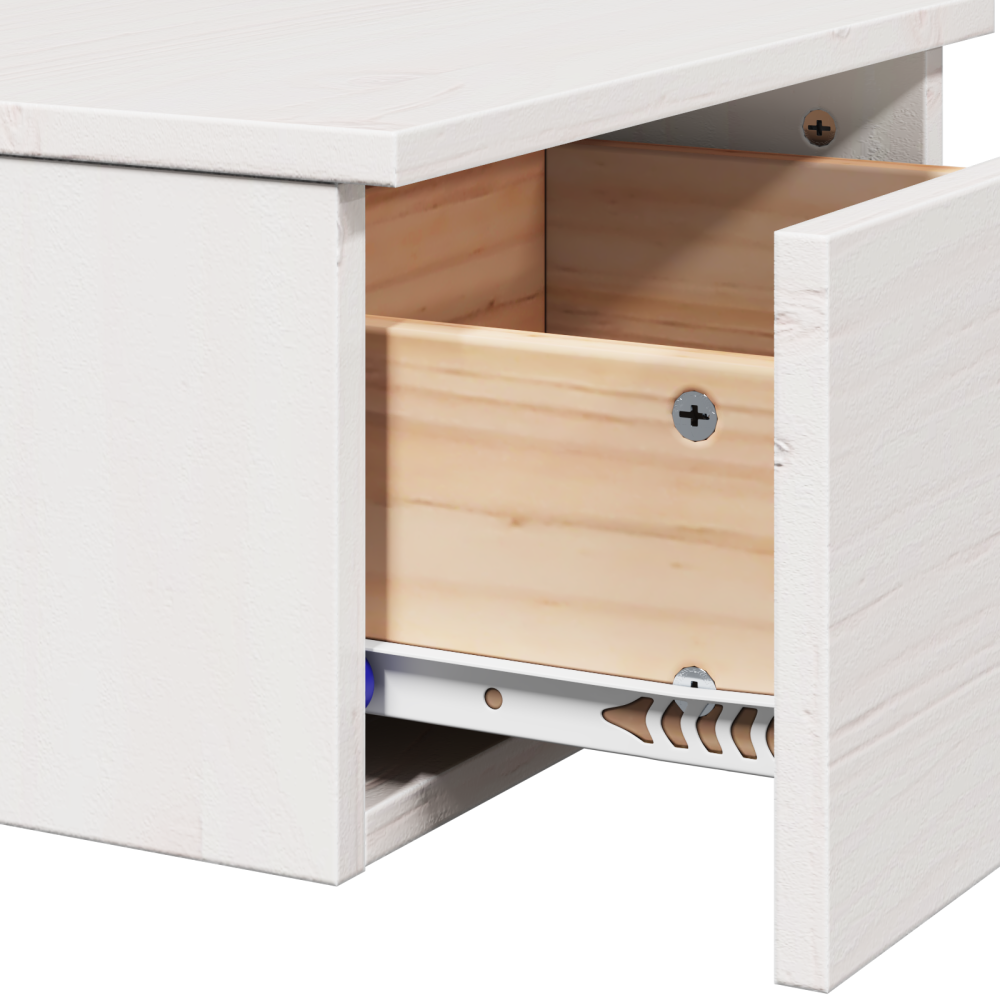 Produktbild för Sängbord med låda 2 pcs Vit 37 x 35 x 18,5 cm Massiv furu