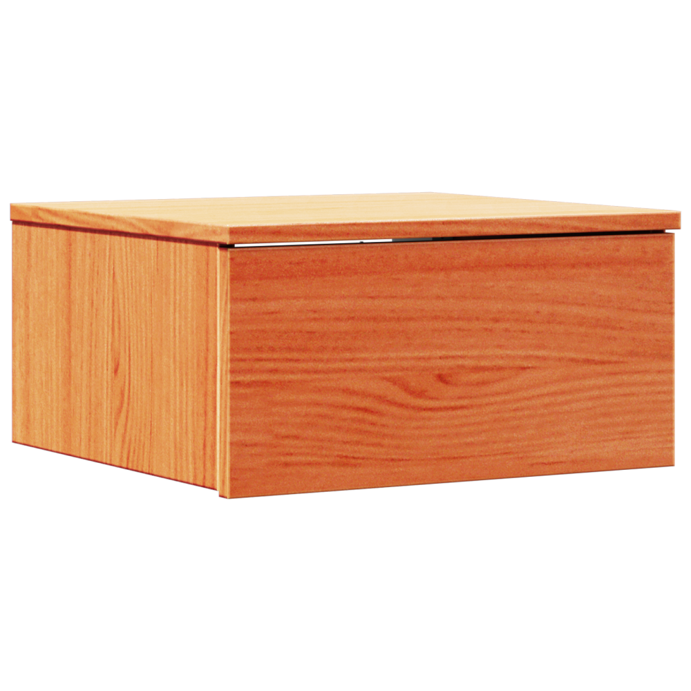 Produktbild för Sängbord med låda Vaxbrun 37 x 35 x 18,5 cm Massiv furu