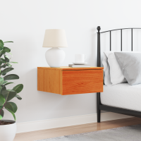 Produktbild för Sängbord med låda Vaxbrun 37 x 35 x 18,5 cm Massiv furu