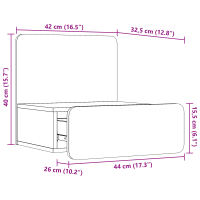 Produktbild för Sängbord med låda Vit 44 x 32,5 x 40 cm Massiv furu