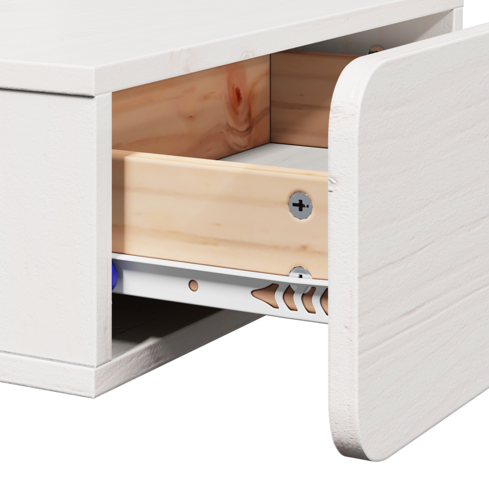 Produktbild för Sängbord med låda 2 pcs Vit 44 x 32,5 x 40 cm Massiv furu