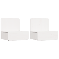 Produktbild för Sängbord med låda 2 pcs Vit 44 x 32,5 x 40 cm Massiv furu