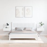Produktbild för Sängbord med låda 2 pcs Vit 44 x 32,5 x 40 cm Massiv furu