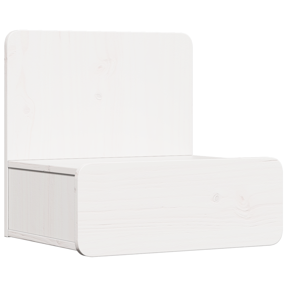 Produktbild för Sängbord med låda 2 pcs Vit 44 x 32,5 x 40 cm Massiv furu