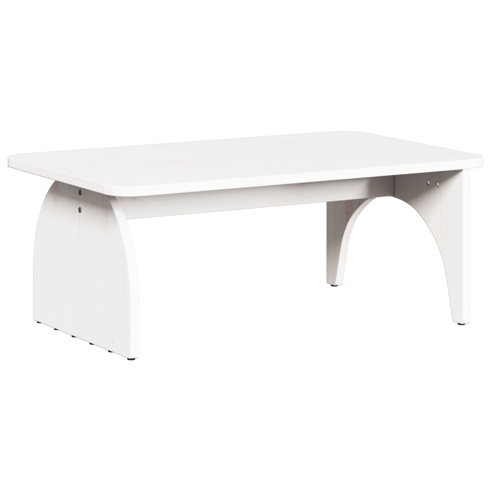 Produktbild för Kaffeebord Vit 80 x 50 x 31 cm Massiv furu