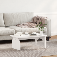 Produktbild för Kaffeebord Vit 80 x 50 x 31 cm Massiv furu