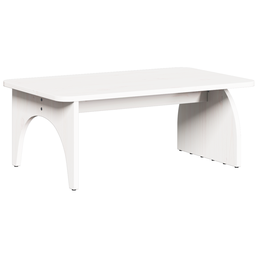 Produktbild för Kaffeebord Vit 80 x 50 x 31 cm Massiv furu