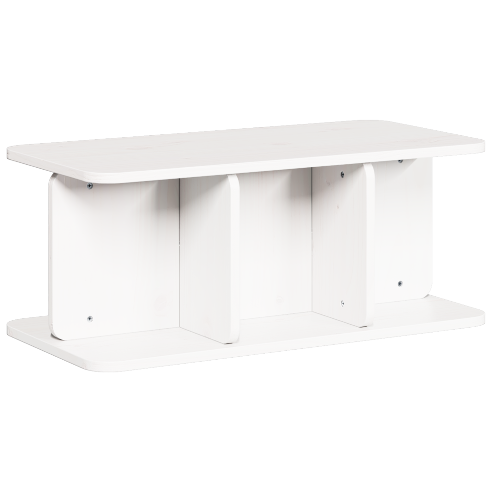 Produktbild för Kaffeebord Vit 80 x 39,5 x 33,5 cm Massiv furu