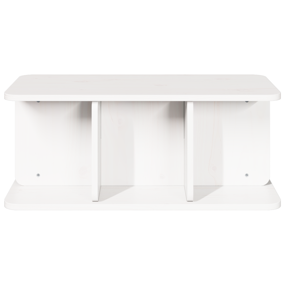 Produktbild för Kaffeebord Vit 80 x 39,5 x 33,5 cm Massiv furu