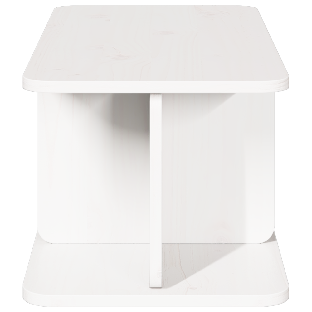 Produktbild för Kaffeebord Vit 80 x 39,5 x 33,5 cm Massiv furu