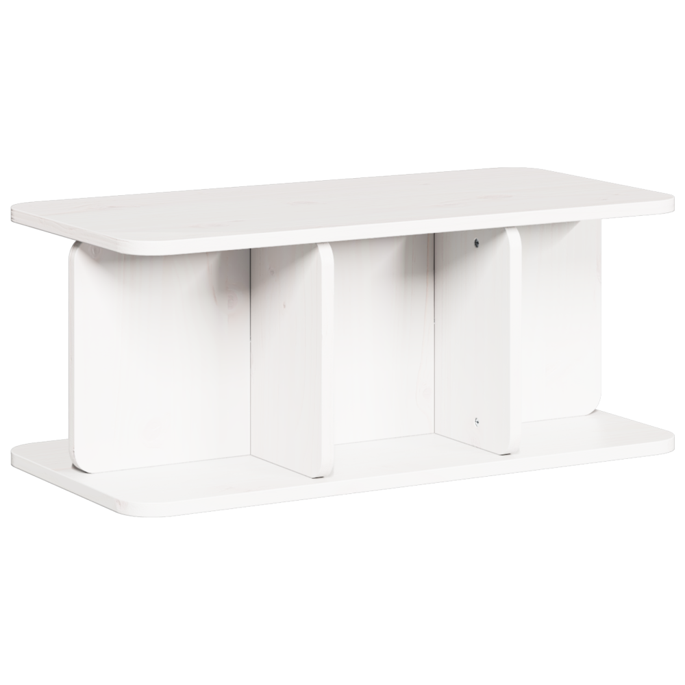 Produktbild för Kaffeebord Vit 80 x 39,5 x 33,5 cm Massiv furu