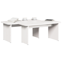 Produktbild för Kaffeebord 2 pcs Vit Massiv furu