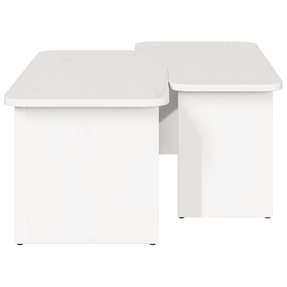 Produktbild för Kaffeebord 2 pcs Vit Massiv furu