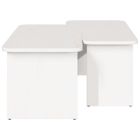 Produktbild för Kaffeebord 2 pcs Vit Massiv furu