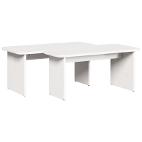 Produktbild för Kaffeebord 2 pcs Vit Massiv furu
