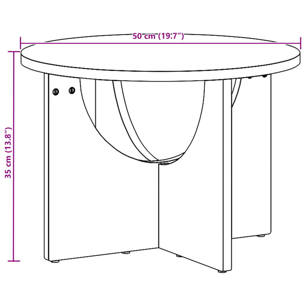 Produktbild för Kaffeebord Vit 50 x 50 x 35 cm Massiv furu