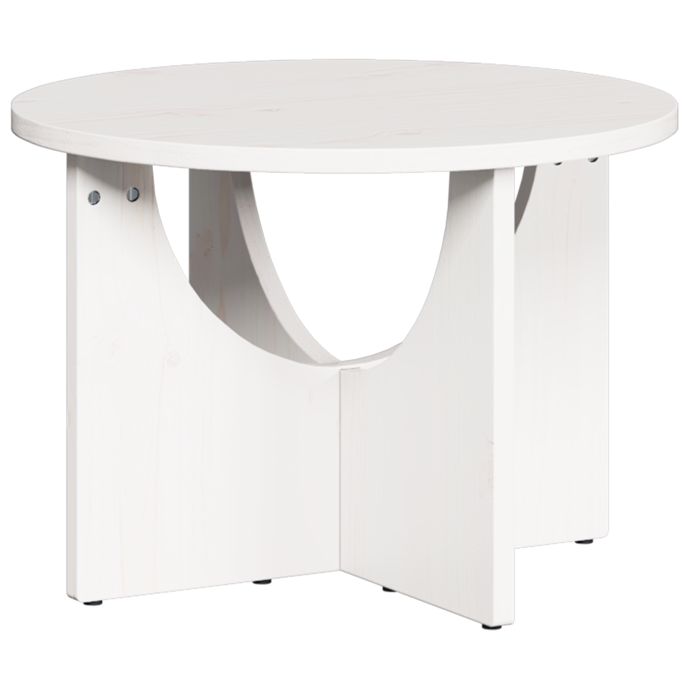 Produktbild för Kaffeebord Vit 50 x 50 x 35 cm Massiv furu