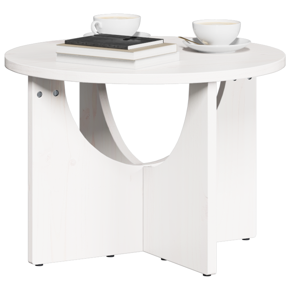 Produktbild för Kaffeebord Vit 50 x 50 x 35 cm Massiv furu
