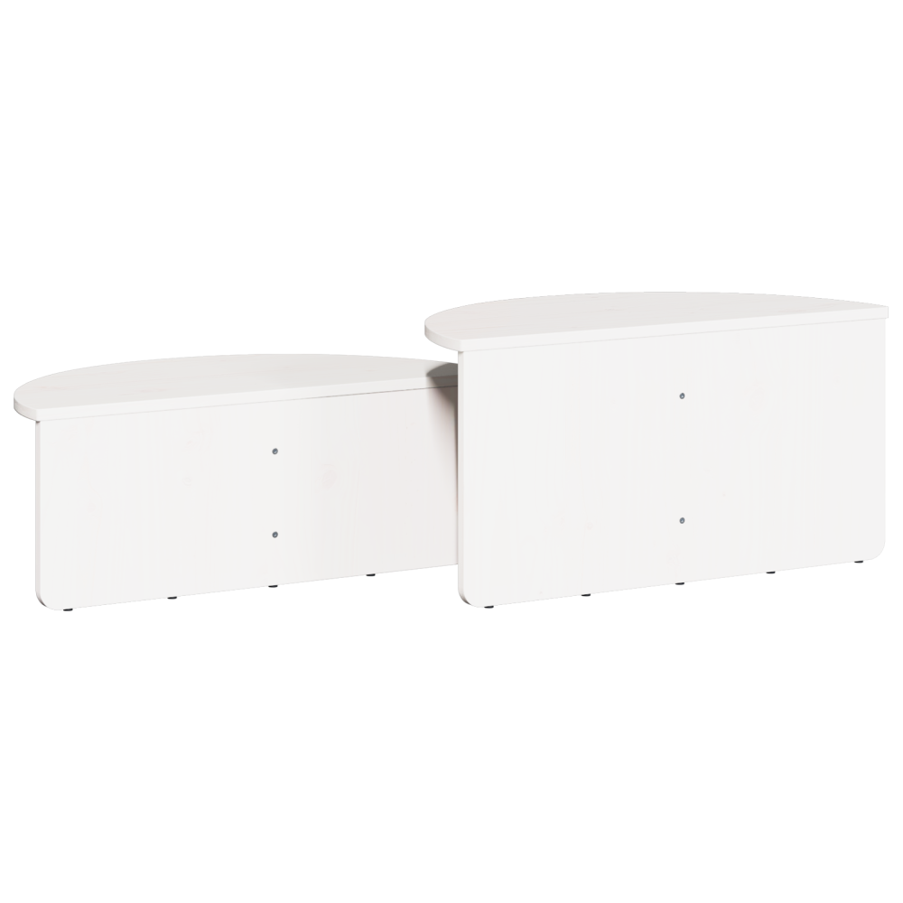 Produktbild för Kaffeebord 2 pcs Vit Massiv furu