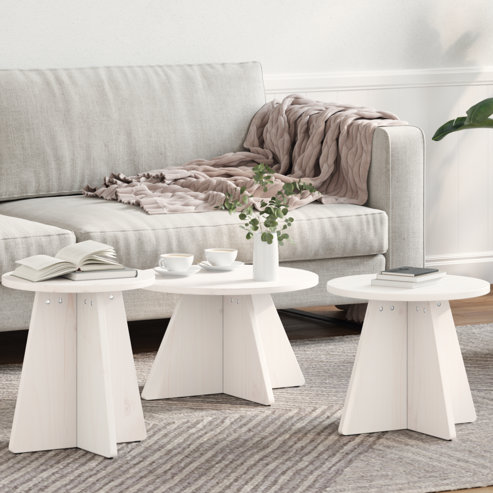 Produktbild för Kaffeebord 3 pcs Vit