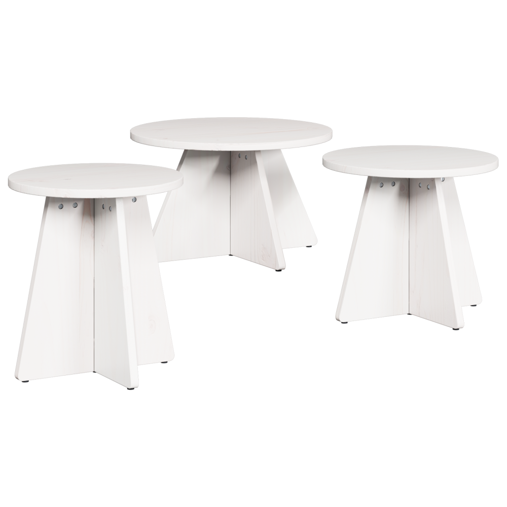 Produktbild för Kaffeebord 3 pcs Vit