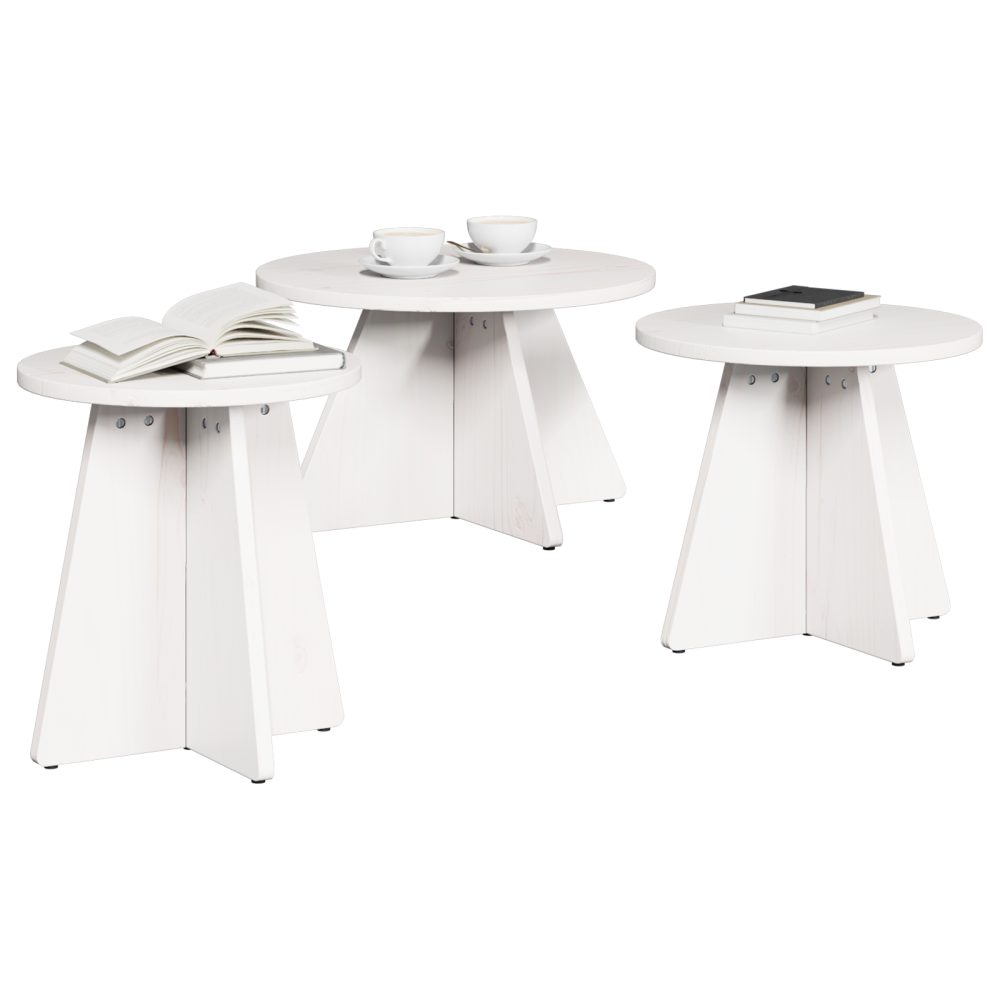 Produktbild för Kaffeebord 3 pcs Vit