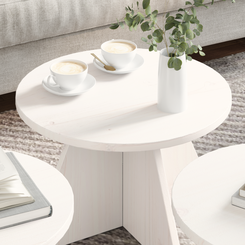 Produktbild för Kaffeebord 3 pcs Vit