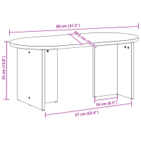 Produktbild för Kaffeebord Vaxbrun 80 x 39,5 x 35 cm Massivt tallträ