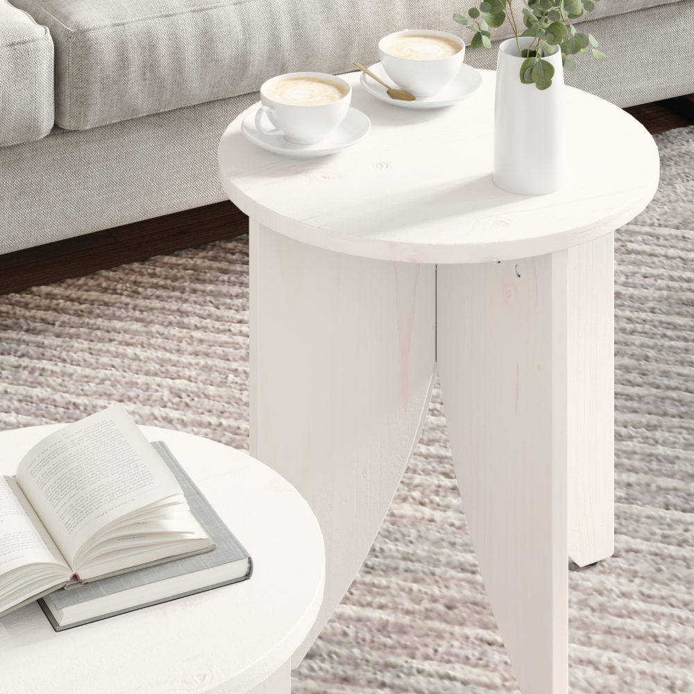 Produktbild för Kaffeebord 2 pcs Vit