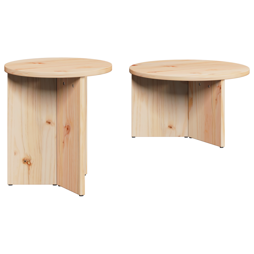 Produktbild för Kaffeebord 2 pcs Naturfärg Massivt tallträ