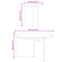 Produktbild för Kaffeebord 2 pcs Naturfärg Massivt tallträ