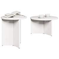 Produktbild för Kaffeebord 2 pcs Vit Massivt tallträ