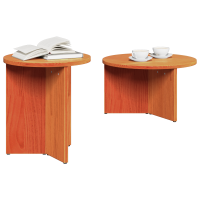 Produktbild för Kaffeebord 2 pcs Vaxbrun Massivt tallträ