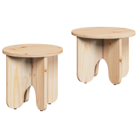 Produktbild för Kaffeebord 2 pcs Naturfärg Massivt tallträ