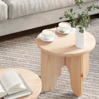 Produktbild för Kaffeebord 2 pcs Naturfärg Massivt tallträ
