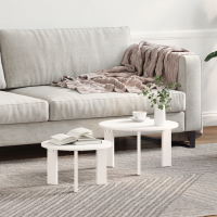 Produktbild för Kaffeebord 2 pcs Vit Massivt tallträ