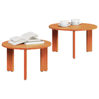 Produktbild för Kaffeebord 2 pcs Vaxbrun Massivt tallträ