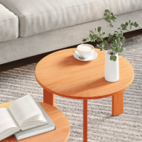 Produktbild för Kaffeebord 2 pcs Vaxbrun Massivt tallträ