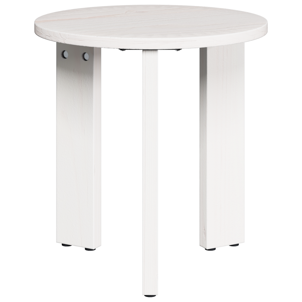 Produktbild för Kaffeebord 3 pcs Vit Massiv furu