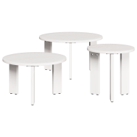 Produktbild för Kaffeebord 3 pcs Vit Massiv furu