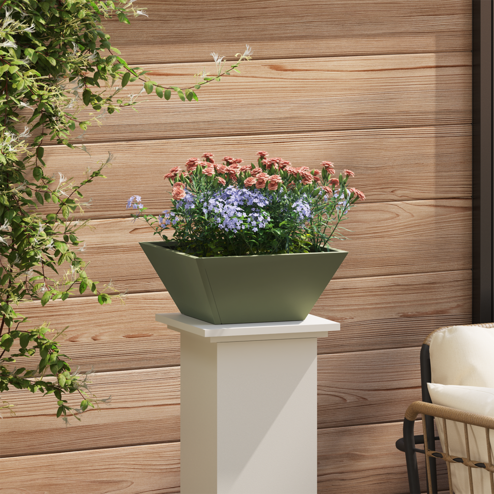 Produktbild för Trädgårdsplanterare 5 pcs Olivgrön 35 x 35 x 15 cm